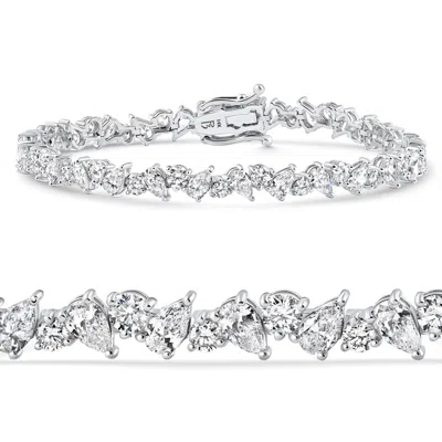 Pompeii3 4.10ct Multi-stone Diamond 7" Tennis Bracelet 14k Gold Lab Grown