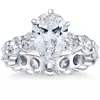 Pompeii3 8ct Tw Pear Diamond Eternity Engagement Ring In 14k Gold Lab Grown In Silver