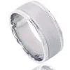 Pompeii3 8mm Brushed Wedding Band 10k White Gold Size Selectable In Multi
