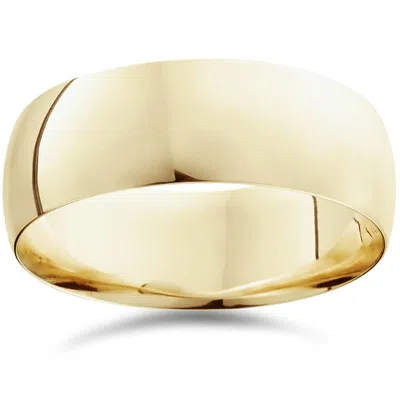 Pompeii3 8mm Dome High Polished Wedding Band 10k Yellow Gold Size Selectable In Pattern