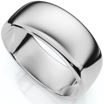 Pompeii3 8mm Dome High Polished Wedding Plain Band 14k White Gold Comfort Fit Ring Size Selectable In Pink