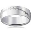 Pompeii3 8mm Mens 14k White Gold Baseball Stich Wedding Band Size Selectable In Multi