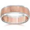 Pompeii3 8mm Mens Two Tone 14k Rose Gold Wedding Band In Multi