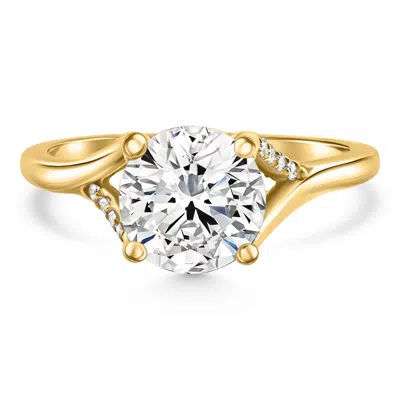 Pompeii3 8mm Moissanite & Diamond Ring 14k Gold Lab Grown