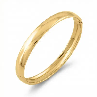 Pompeii3 8mm Polished Bangle Bracelet 18k Yellow Gold Over Silver