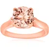 Pompeii3 8mm Round 1 3/4ct Genuine Morgranite 14k Rose Gold Solitaire Engagement Ring In Multi