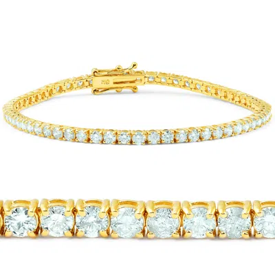 Pompeii3 7 1/2 Ct Diamond Tennis Bracelet 18k Yellow Gold 7" In Multi