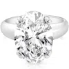 Pompeii3 9 1/2 Ct Oval Moissanite Solitaire Engagement Ring Heavy White Gold Wide Setting In Multi