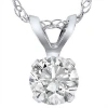 Shop Pompeii3 .90 Carat Solitaire Pendant Natural Diamond 14k White Gold Womens Necklace In Multi
