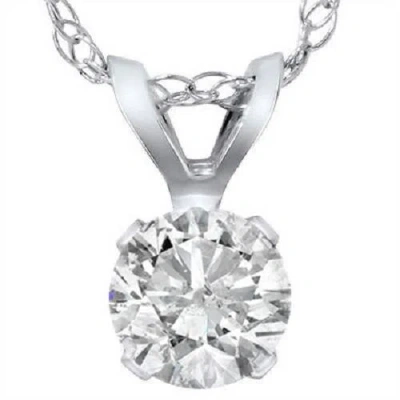 Pompeii3 .90 Carat Solitaire Pendant Natural Diamond 14k White Gold Womens Necklace In Multi