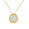 Pompeii3 .90ct Diamond Bezel Pendant Solitaire Necklace 14k Yellow Gold Lab Grown In Silver