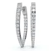 Pompeii3 .90ct Diamond Hoops Inside Outside Gold Lab Grown 1" Tall