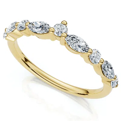 Pompeii3 .90ct Marquise Curved Diamond Wedding Ring 14k Gold Or Platinum Lab Grown