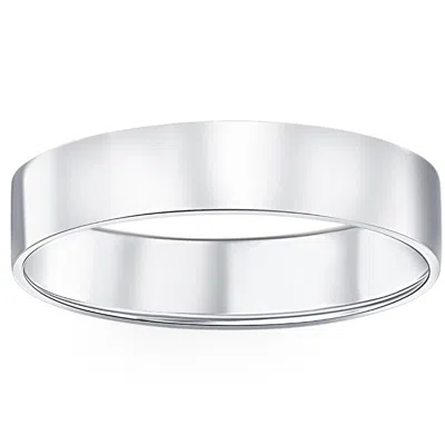 Pompeii3 950 Platinum 5mm Flat Comfort Fit Wedding Band Ring Size Selectable In Multi