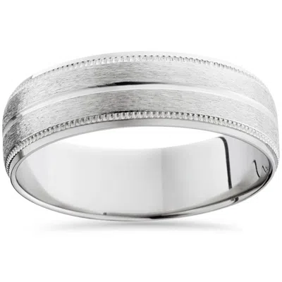 Pompeii3 950 Platinum 6mm Comfort Fit Brushed Wedding Band Ring Size Selectable In Multi