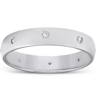 Pompeii3 950 Platinum Diamond Wedding Eternity Anniversary Ring In Silver