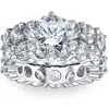 Pompeii3 9ct Diamond Eternity Engagement Ring Set White, Yellow, Or Rose Gold Lab Grown In Multi