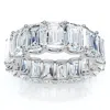 Pompeii3 9ct Emerald Cut Diamond U Prong Eternity Ring 14k Gold Or Platinum Lab Grown