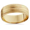 Pompeii3 9mm 14k Yellow Gold Mens Brushed Double Line Mens Wedding Band 9mm Ring Size Selectable In Multi