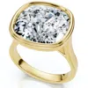 Pompeii3 9mm Cushion Moissanite Bezel Engagement Ring 14k Gold In Multi