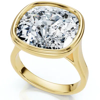Pompeii3 9mm Cushion Moissanite Bezel Engagement Ring 14k Gold In Multi