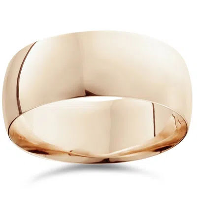 Pompeii3 9mm Dome High Polished Wedding Band 14k Rose Gold Size Selectable In Multi