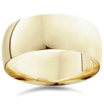 Pompeii3 9mm Dome High Polished Wedding Band 14k Yellow Gold Size Selectable