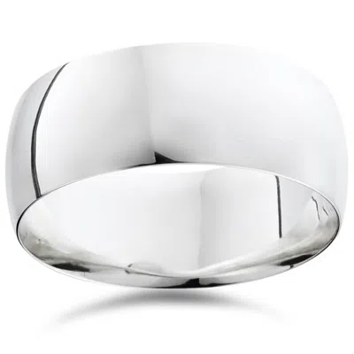 Pompeii3 9mm Dome High Polished Wedding Band 950 Platinum Size Selectable In Metallic