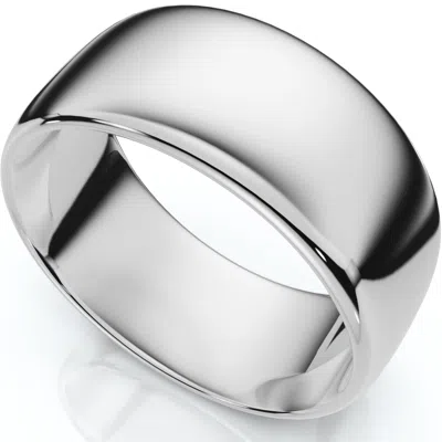 Pompeii3 9mm Dome High Polished Wedding Band 950 Platinum Size Selectable In Silver