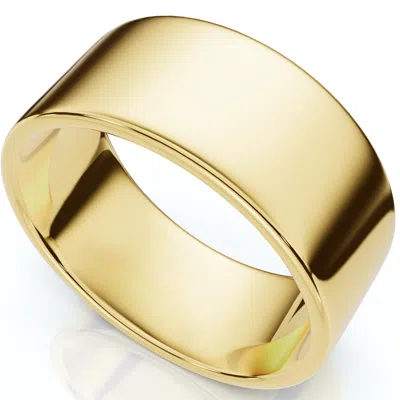 Pompeii3 9mm Flat High Polished Wedding Band 10k Yellow Gold Size Selectable In Neutral