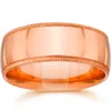 Pompeii3 9mm Milgrain 14k Rose Gold Polished Wedding Band Size Selectable In Multi