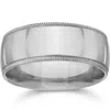 Pompeii3 9mm Milgrain Mens Wedding Band 14k White Gold Size Selectable In Multi