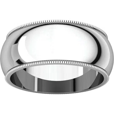 Pompeii3 10mm Platinum Milgrain Wedding Band In Silver