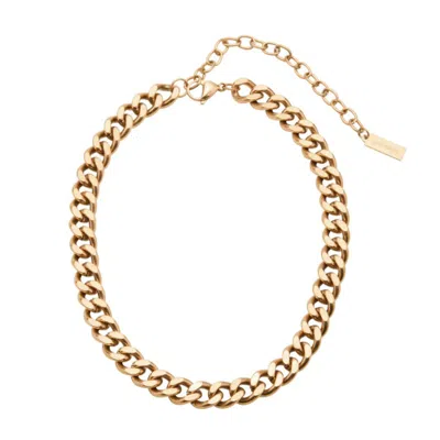 Pompeii3 Alize Necklace 18k Gold Plated 14" 12mm Width Curb Chain With 4" Extender