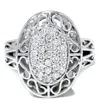 Pompeii3 Antique 3/4 Ct Large Pave Diamond 10k White Gold Ring In Multi