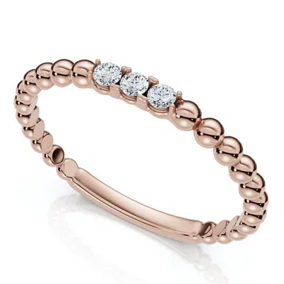 Pompeii3 Beaded Diamond Accent Ring 14k Gold Or Platinum Lab Grown In Multi