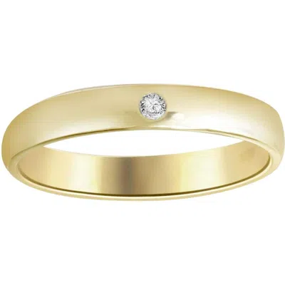 Pompeii3 Bezel Solitaire Diamond Engagement Promise Gold Ring In Silver