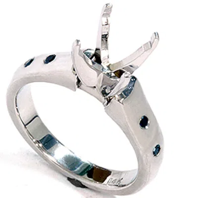 Pompeii3 Black Diamond Semi Mount Cathedral Engagement Ring 14k Setting In Multi