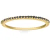 Pompeii3 Black Diamond Thin Wedding Ring Yellow Gold Stackable Anniversary Band In Multi