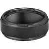 Pompeii3 Black Titanium Mens Comfort Fit Brushed Beveled Polished Edge Wedding Band 9mm In Multi