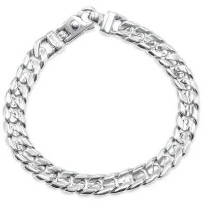 Pompeii3 Braccio Men's 34 Gram Curb Link Solid Silver Bracelet 8.5" Size: 8.5 In Metallic