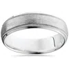 Pompeii3 Brushed Milgrain & Polished Beveled Wedding Band 14k White Gold 6mm Size Selectable In Multi