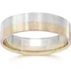 Pompeii3 Brushed Two Tone Flat Wedding Band 14k Gold In Multi