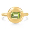Pompeii3 Candy Button 14k Yellow Gold Emerald Cut Peridot Ring In Gold