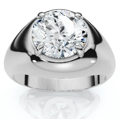 Pompeii3 Ceritified Men's 3ct Diamond Wedding Anniversary Ring Gold Lab Grown In Neutral