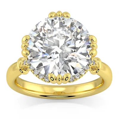 Pompeii3 Certifed 5 1/2ct Round Diamond Engagement Ring 14k Gold Lab Grown