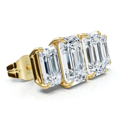 Pompeii3 Certified 1 1/2ct Emerald Cut Two Stone Diamond Earrings 14k Gold Lab Grown