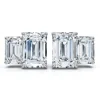 Pompeii3 Certified 1 1/2ct Emerald Cut Two Stone Diamond Earrings 14k Gold Lab Grown In Metallic