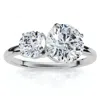 Pompeii3 Certified 1 1/2ct Two Stone Diamond Ring 14k Gold Or Pt Lab Grown In Metallic