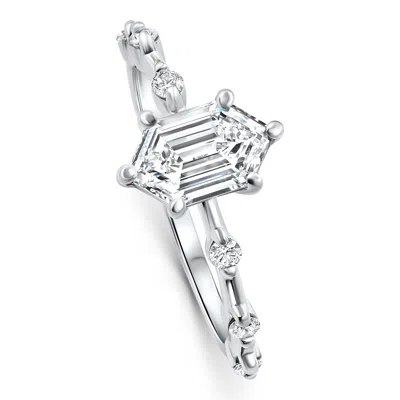 Pompeii3 Certified 1 1/3ct Hexagon Diamond Jamie Engagement Ring 14k Gold Lab Grown In Multi